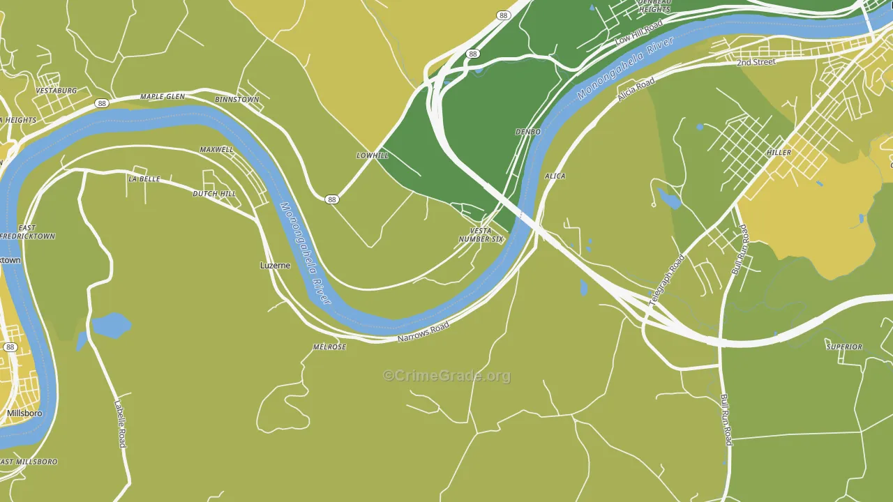 15429, PA Map of Vehicle Theft Rates