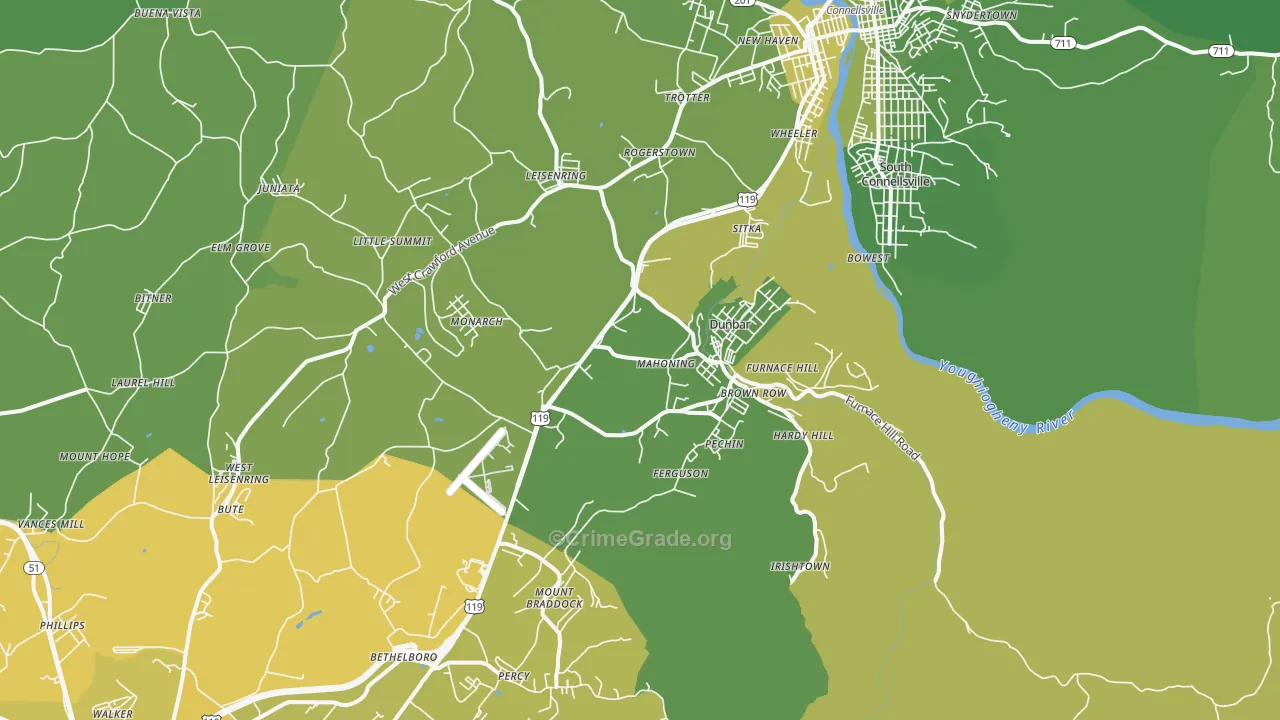 15431, PA Map of Vehicle Theft Rates