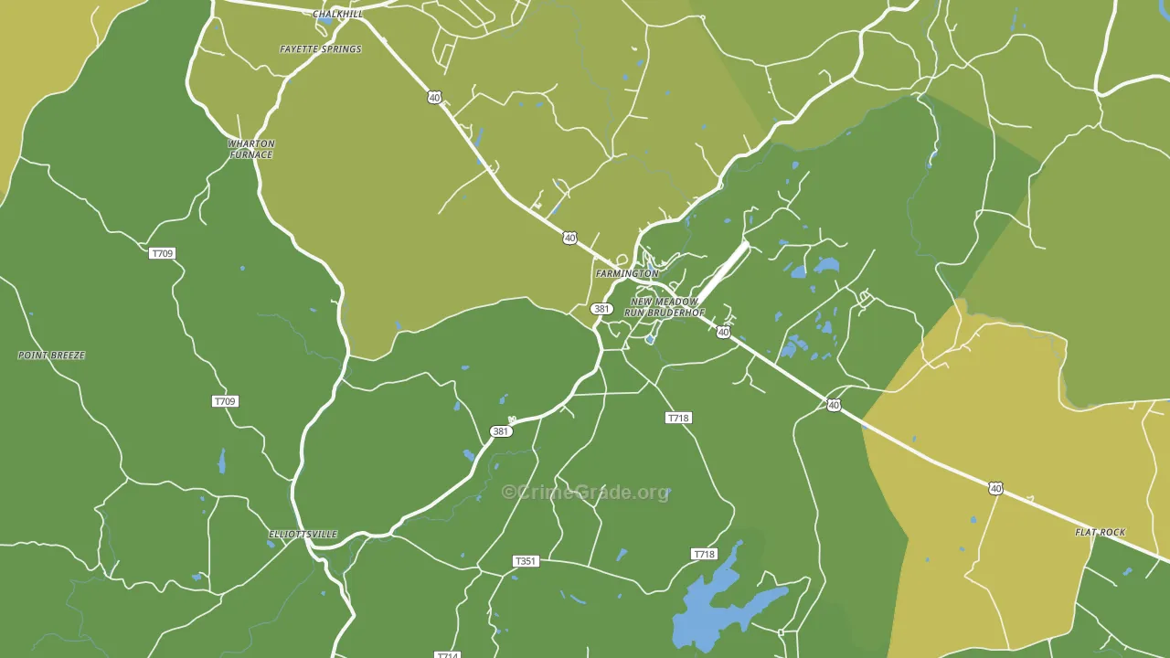 15437, PA Map of Vehicle Theft Rates