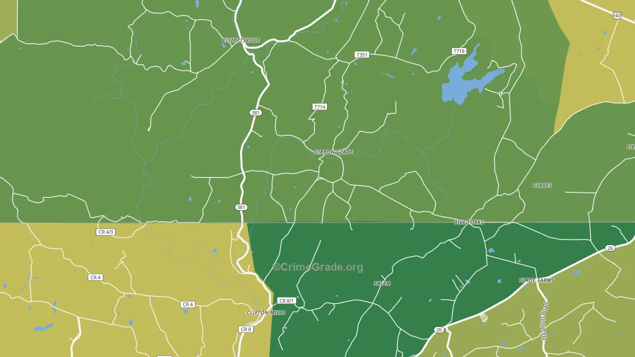 15440, PA Map of Vehicle Theft Rates