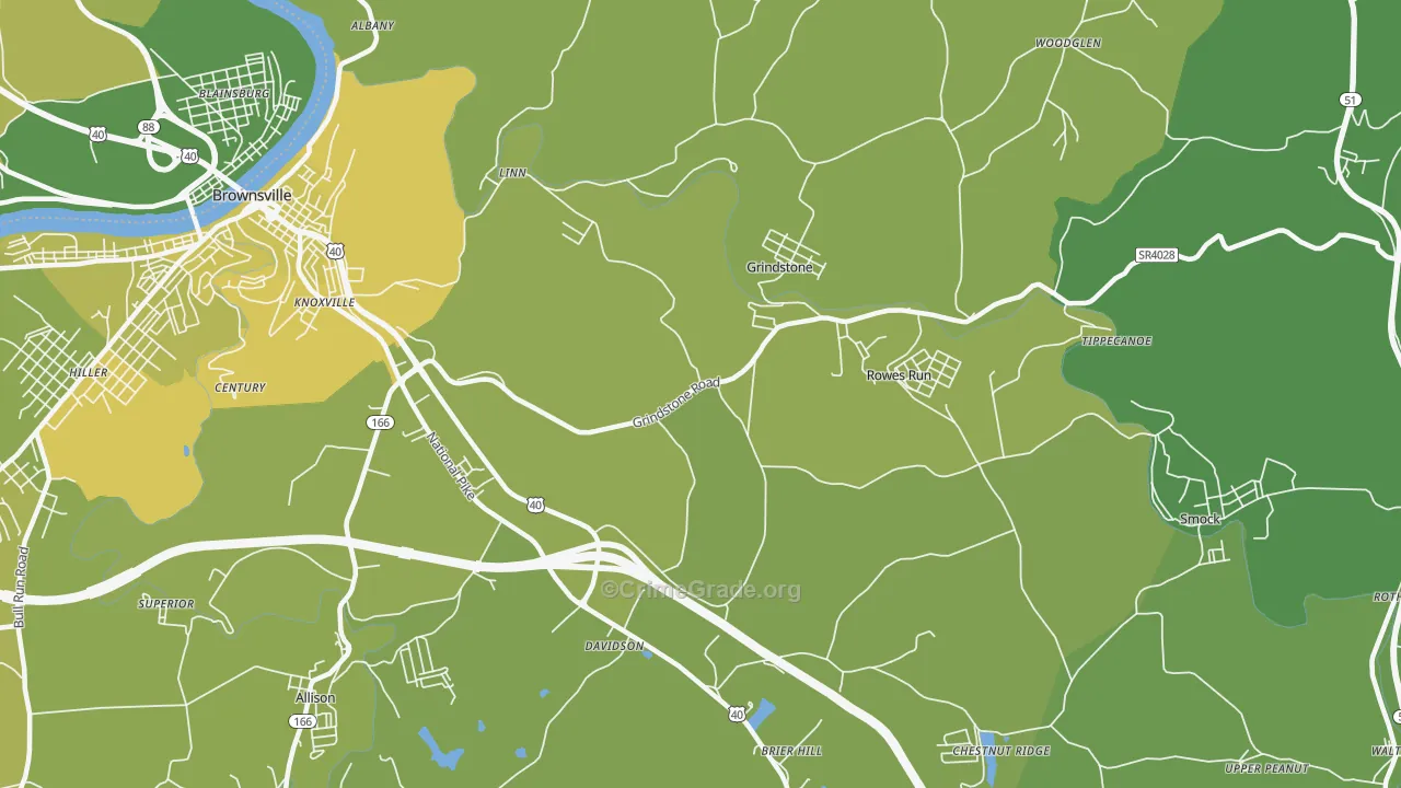 15442, PA Map of Vehicle Theft Rates