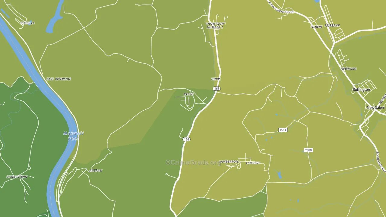 15443, PA Map of Vehicle Theft Rates