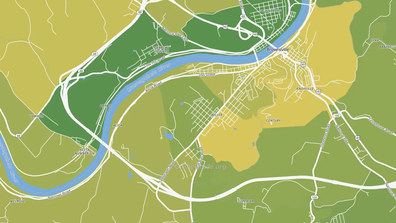 15444, PA Map of Vehicle Theft Rates