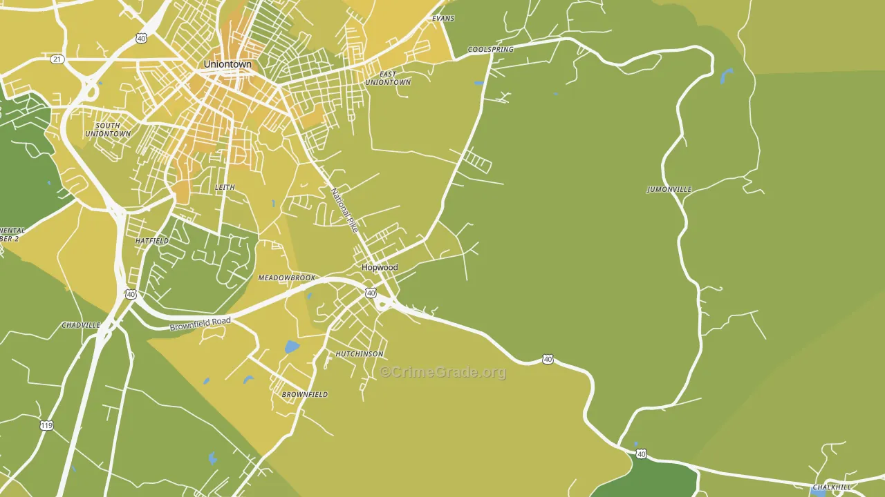 15445, PA Map of Vehicle Theft Rates