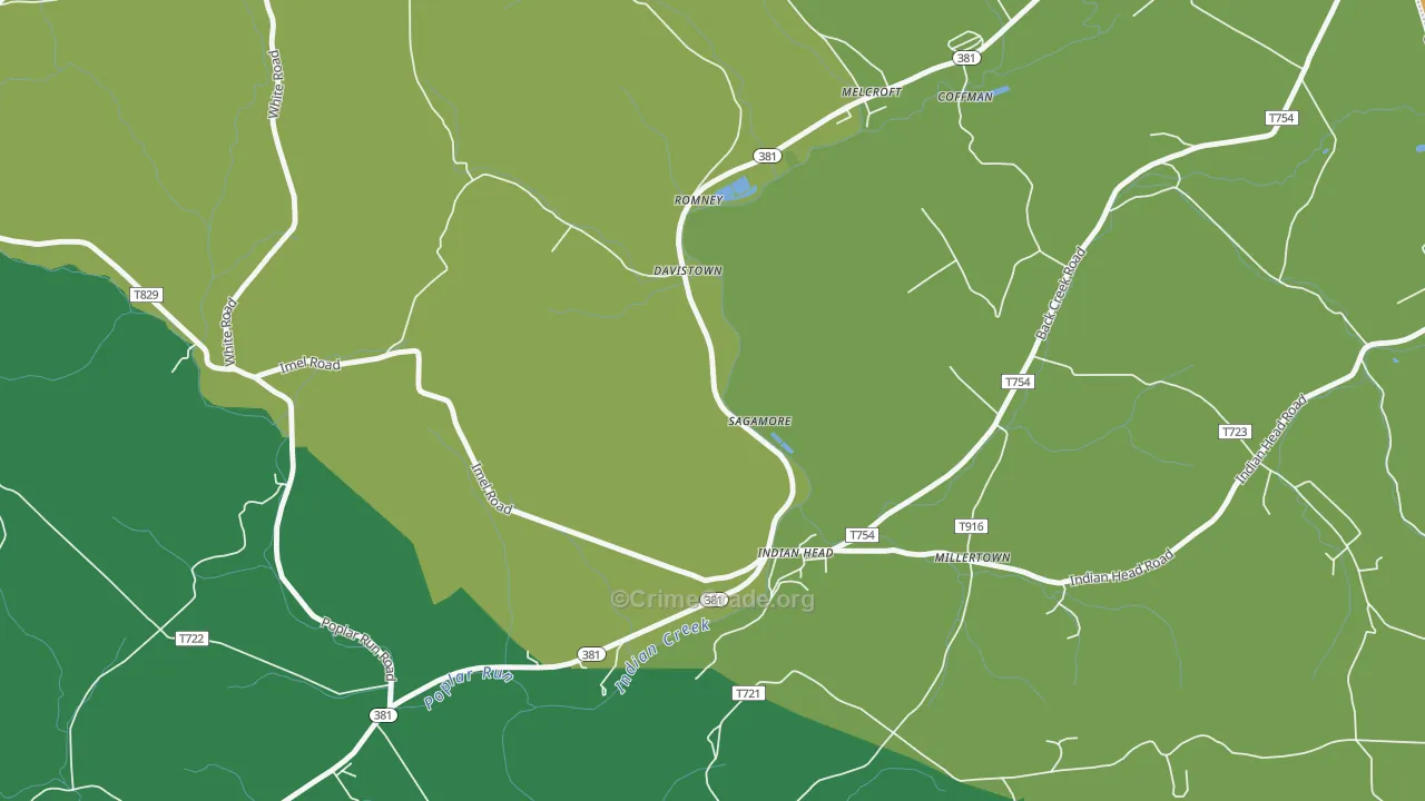 15446, PA Map of Vehicle Theft Rates
