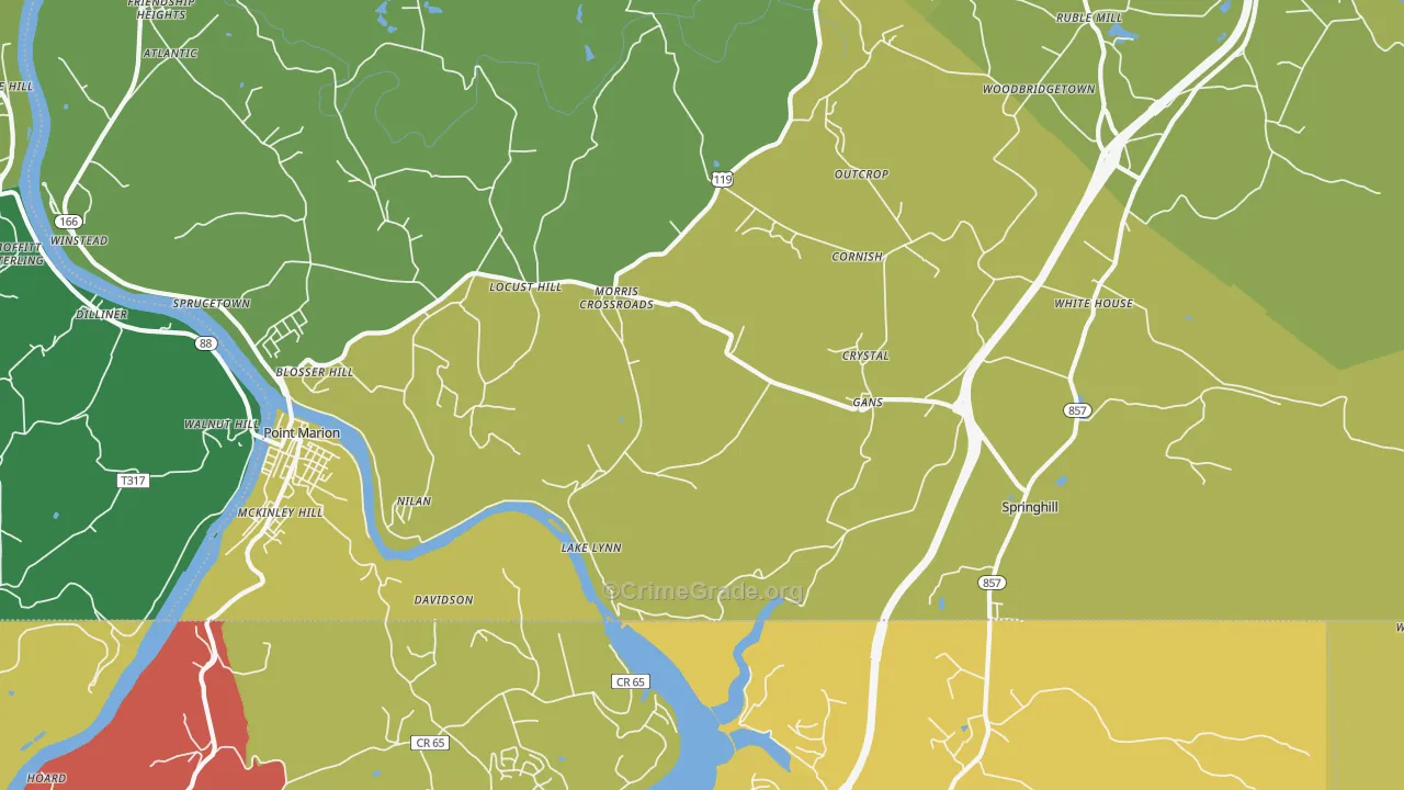 15451, PA Map of Vehicle Theft Rates