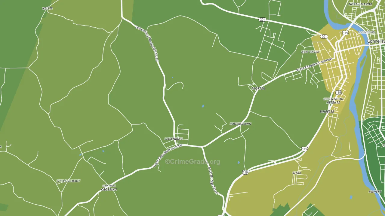 15455, PA Map of Vehicle Theft Rates