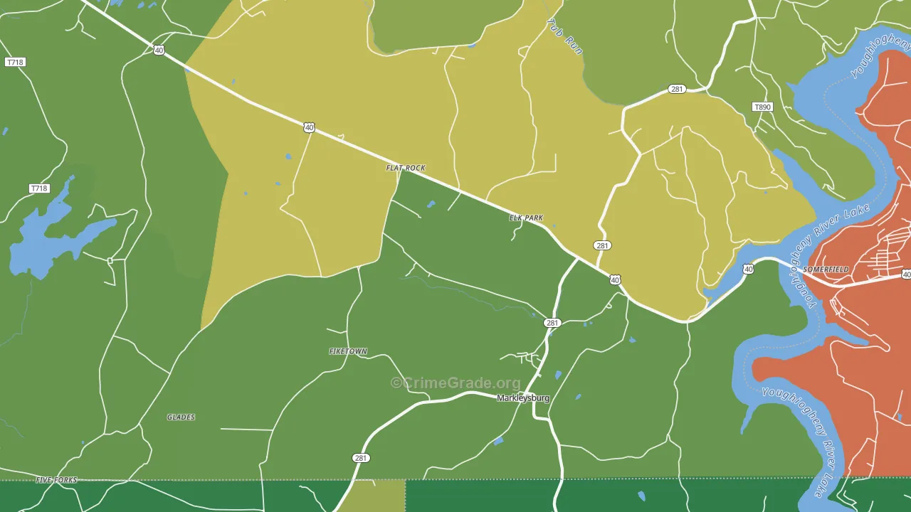 15459, PA Map of Vehicle Theft Rates