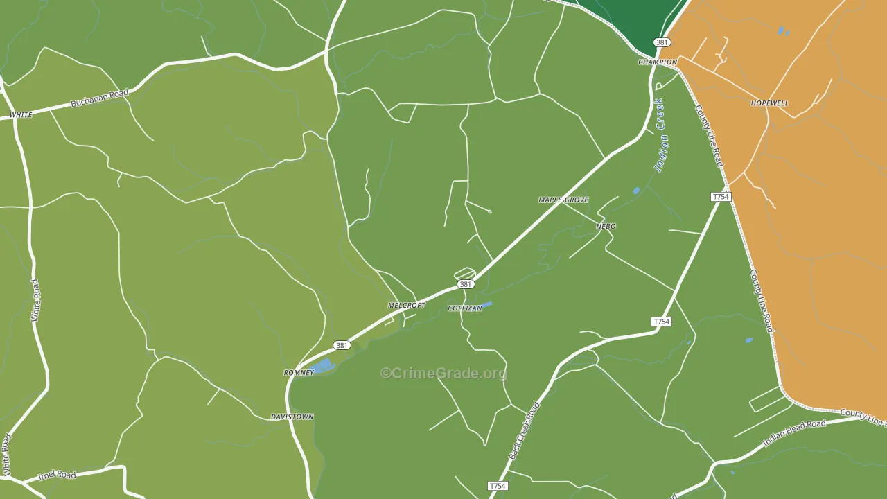15462, PA Map of Vehicle Theft Rates