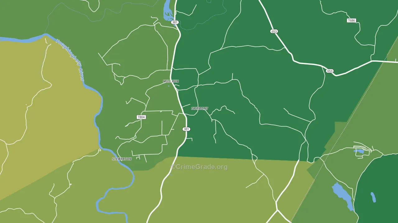 15464, PA Map of Vehicle Theft Rates