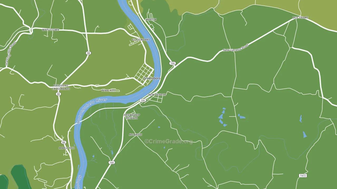 15467, PA Map of Vehicle Theft Rates