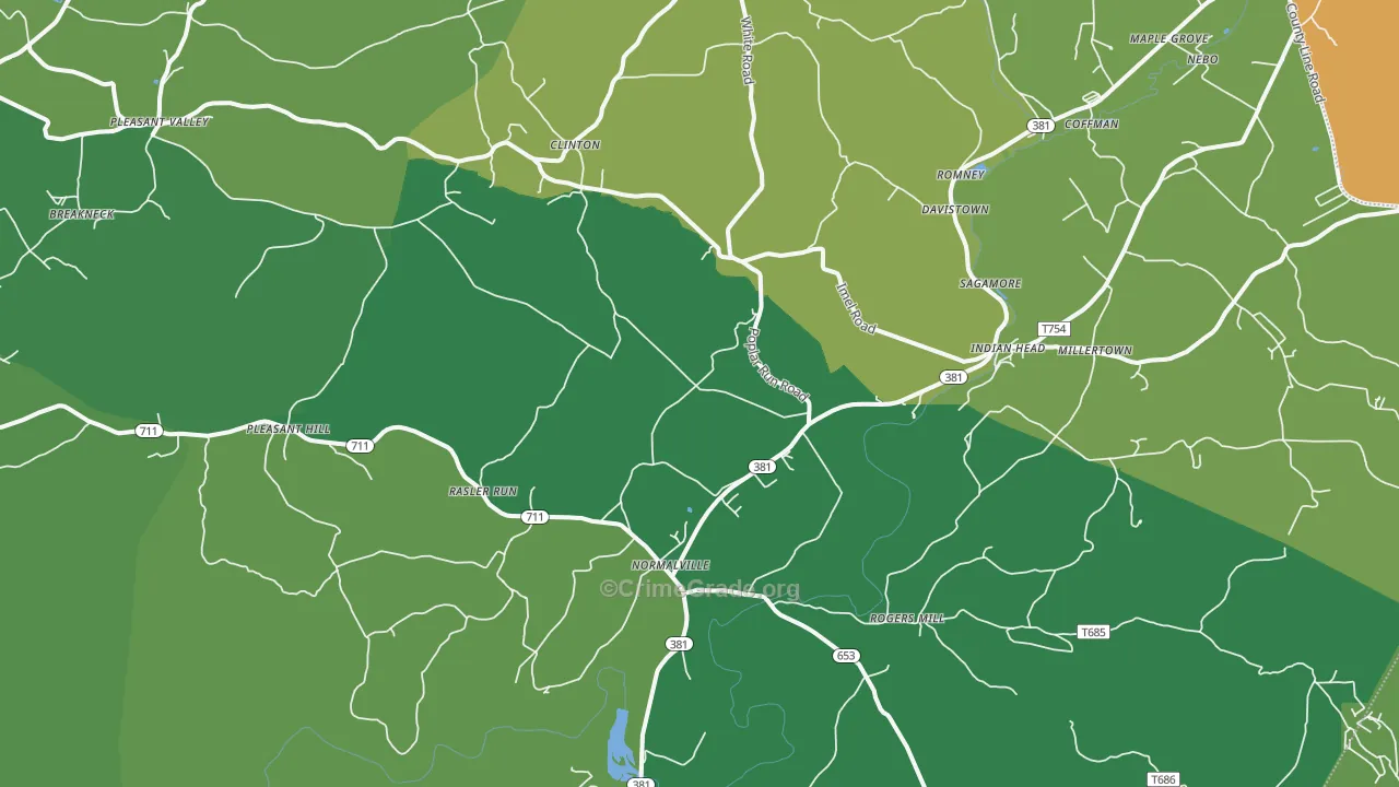 15469, PA Map of Vehicle Theft Rates