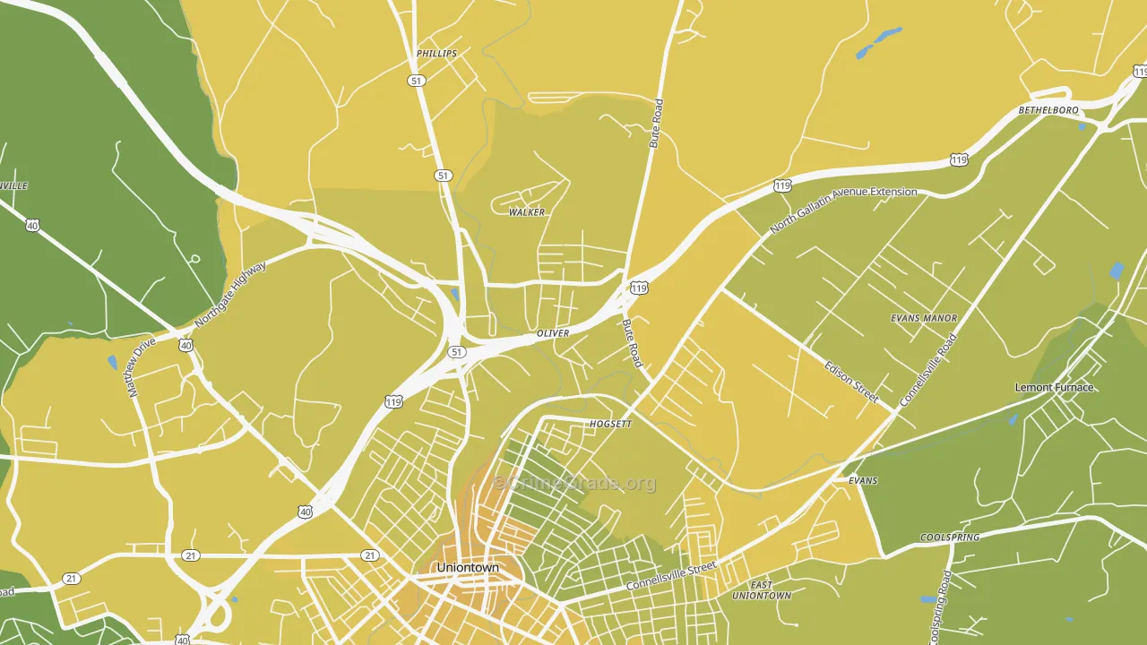 15472, PA Map of Vehicle Theft Rates