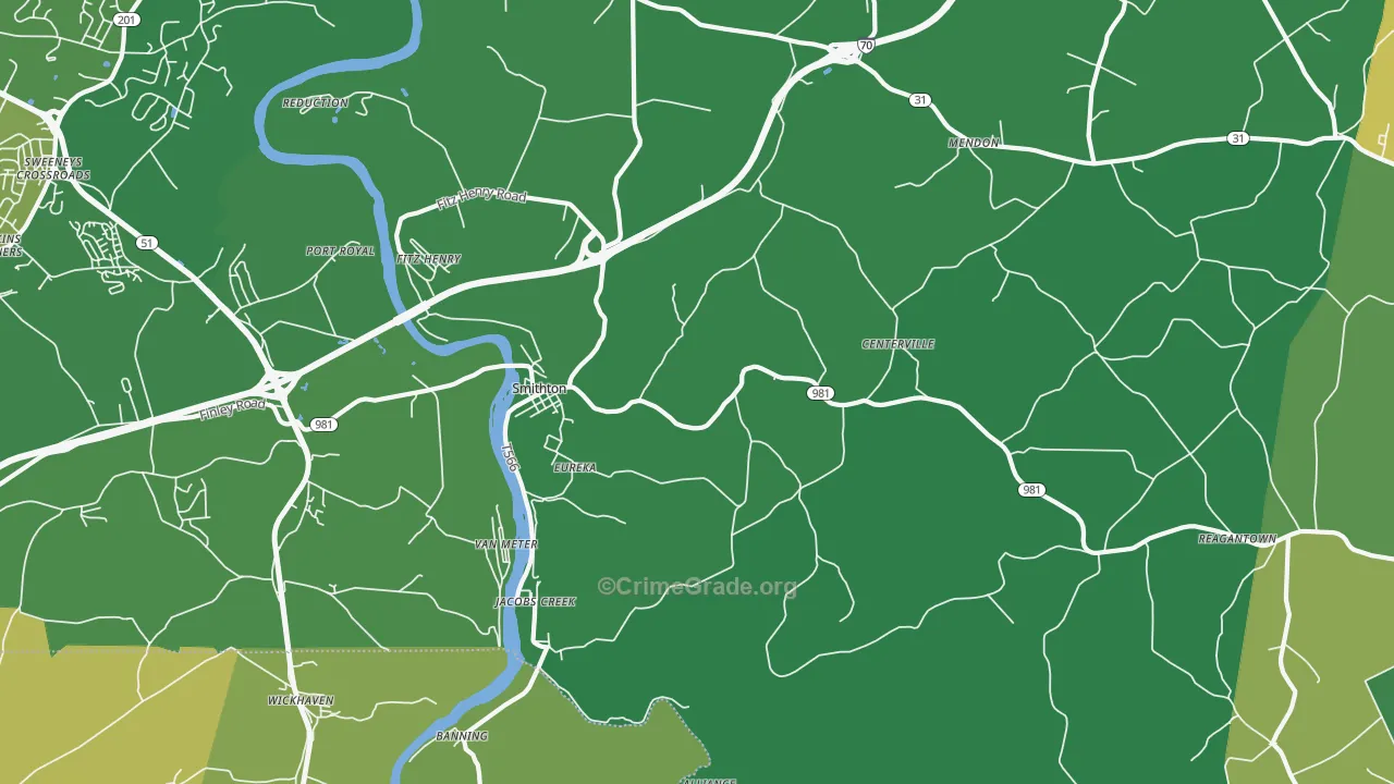 15479, PA Map of Vehicle Theft Rates