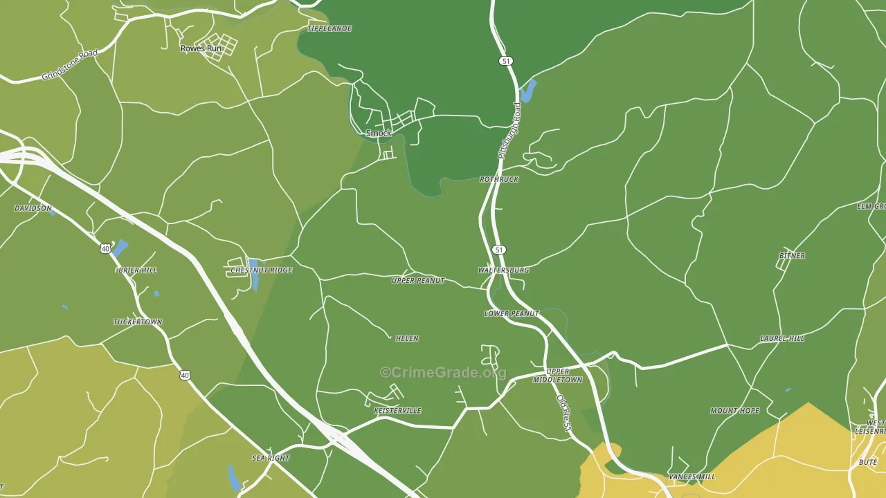 15480, PA Map of Vehicle Theft Rates