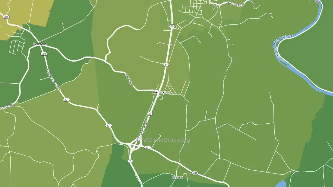 15482, PA Map of Vehicle Theft Rates