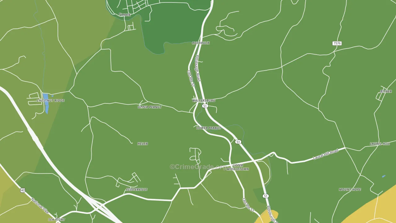 15488, PA Map of Vehicle Theft Rates