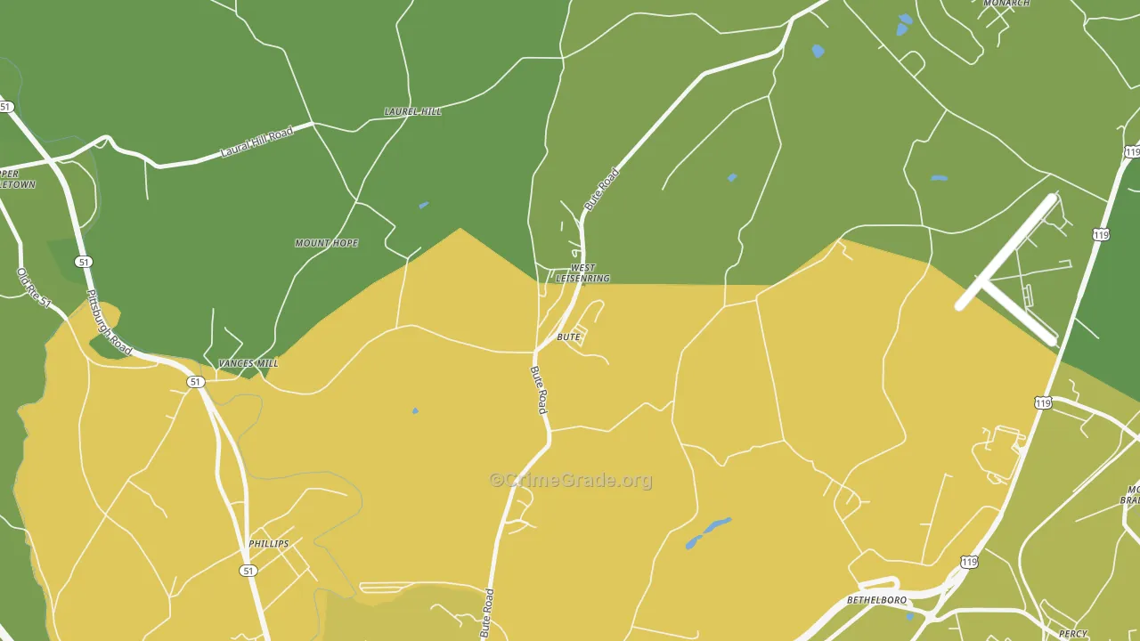 15489, PA Map of Vehicle Theft Rates