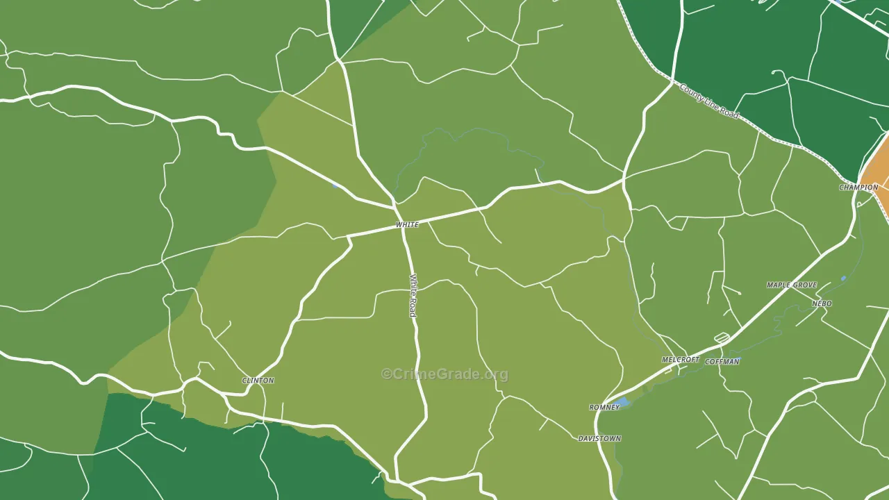 15490, PA Map of Vehicle Theft Rates
