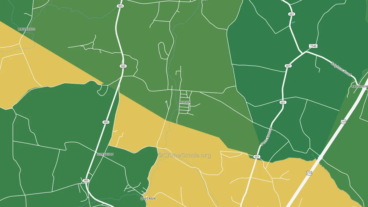 15520, PA Map of Vehicle Theft Rates