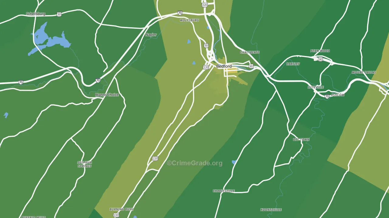 15522, PA Map of Vehicle Theft Rates