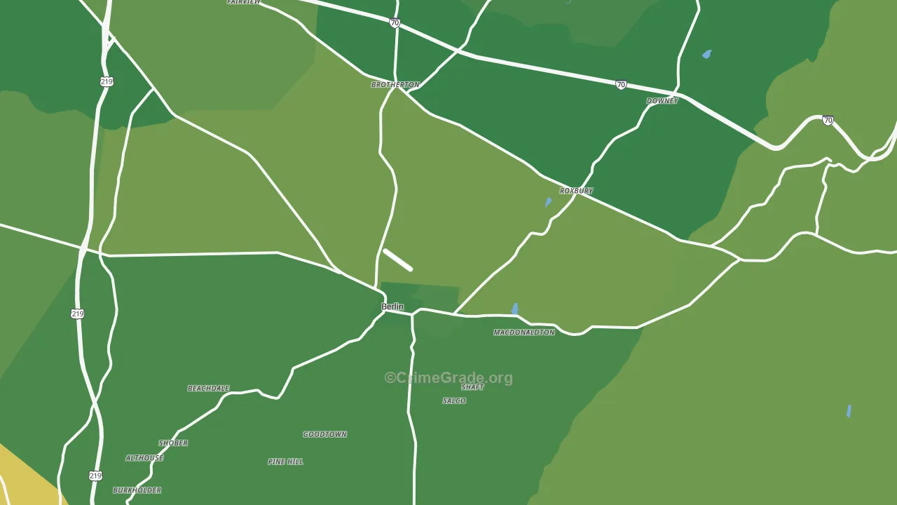 15530, PA Map of Vehicle Theft Rates