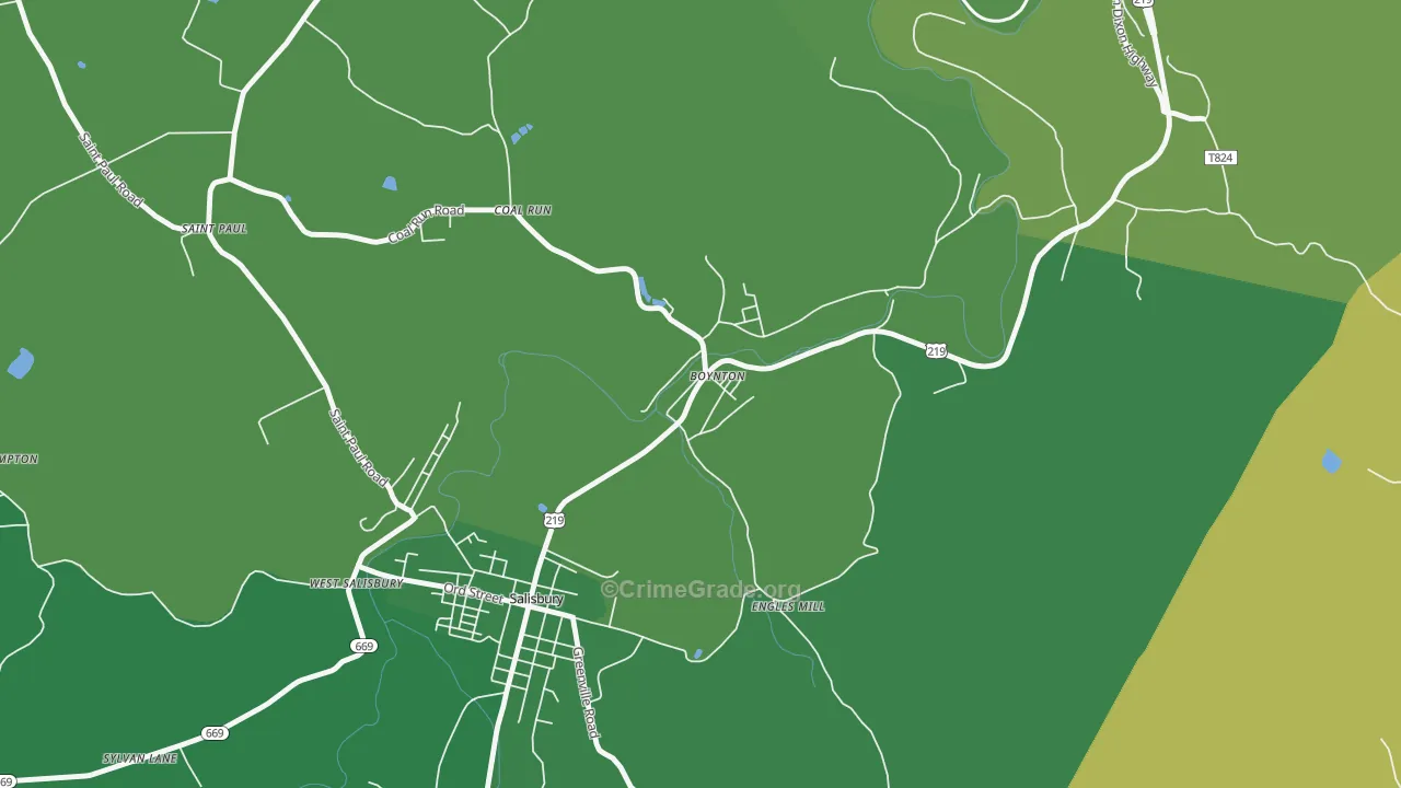 15532, PA Map of Vehicle Theft Rates