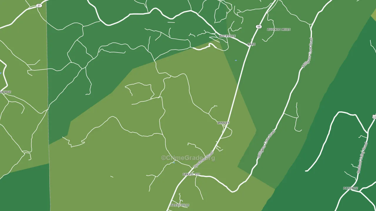 15534, PA Map of Vehicle Theft Rates