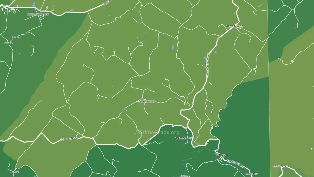 15538, PA Map of Vehicle Theft Rates