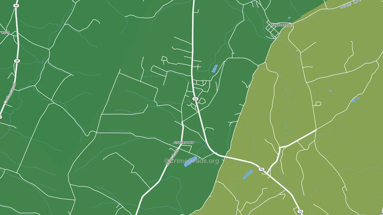 15539, PA Map of Vehicle Theft Rates