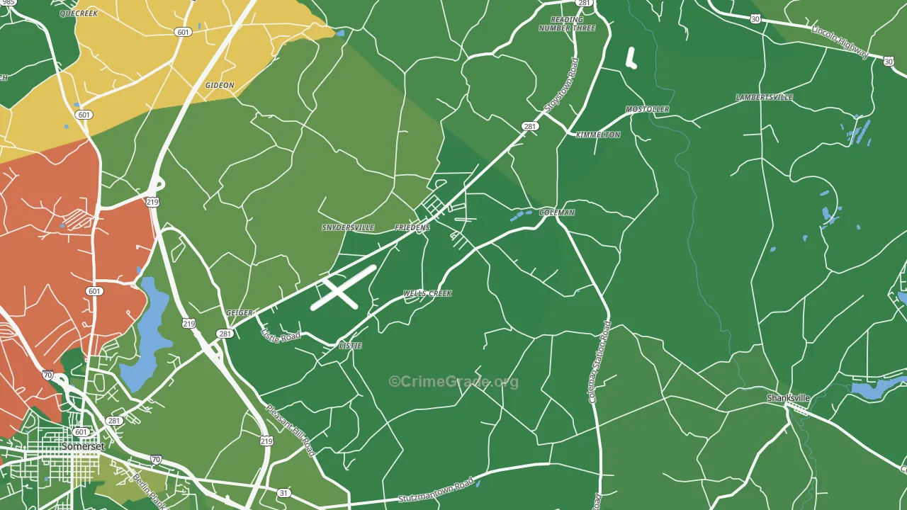 15541, PA Map of Vehicle Theft Rates