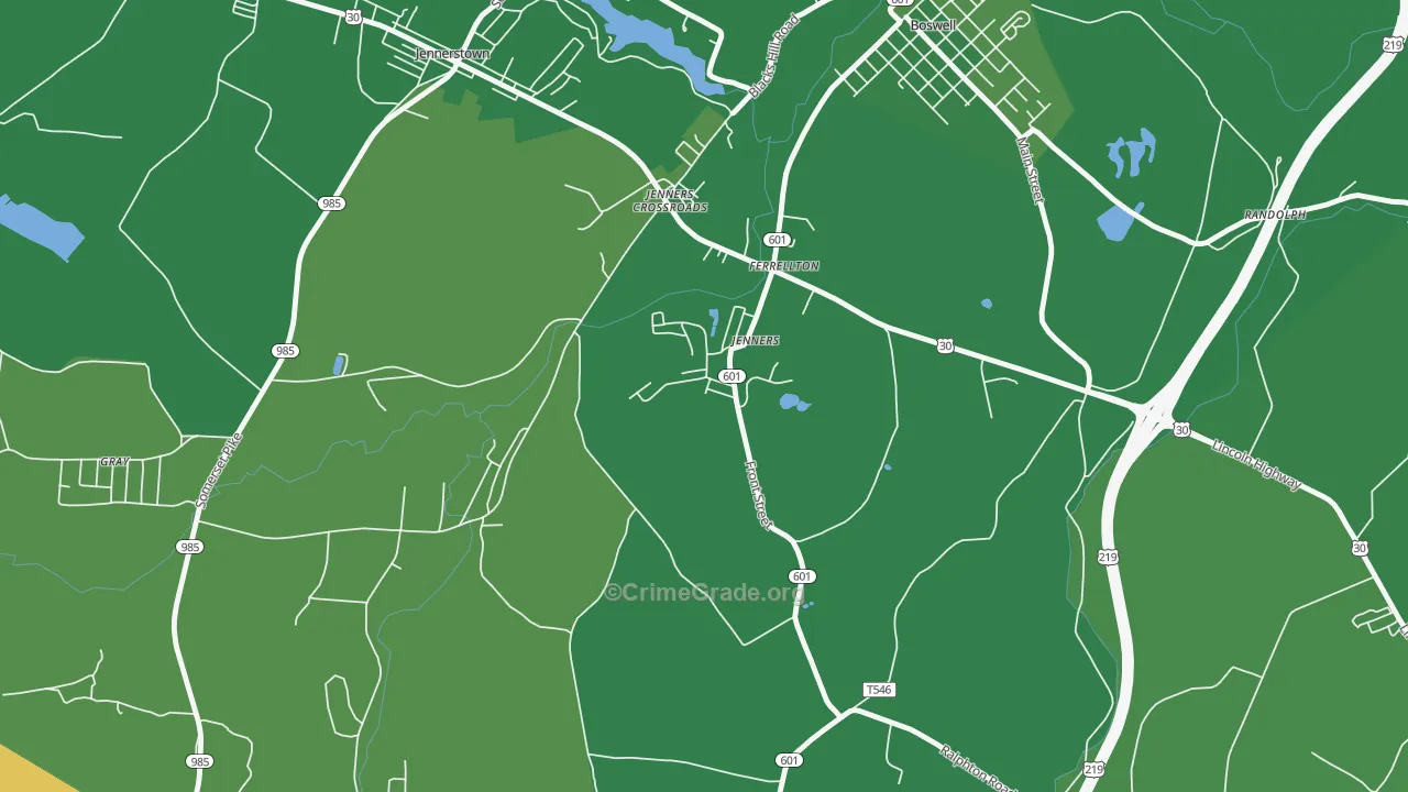 15546, PA Map of Vehicle Theft Rates