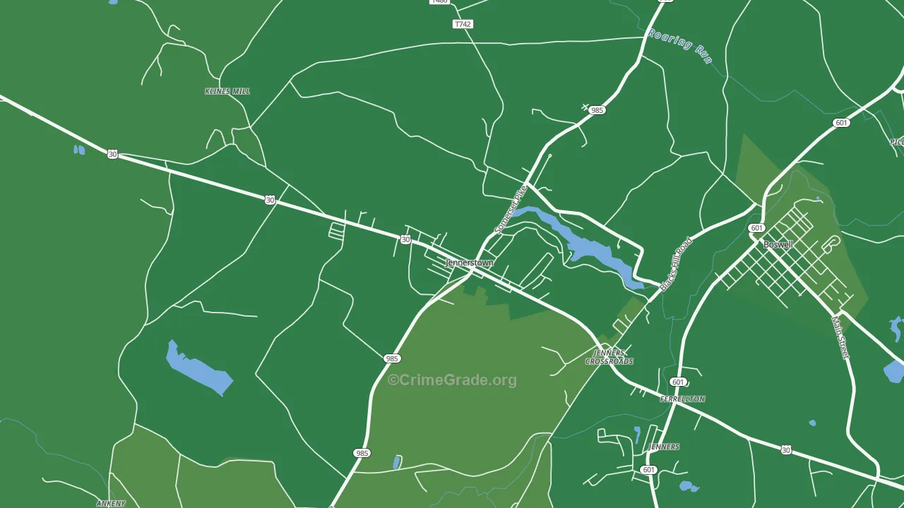 15547, PA Map of Vehicle Theft Rates