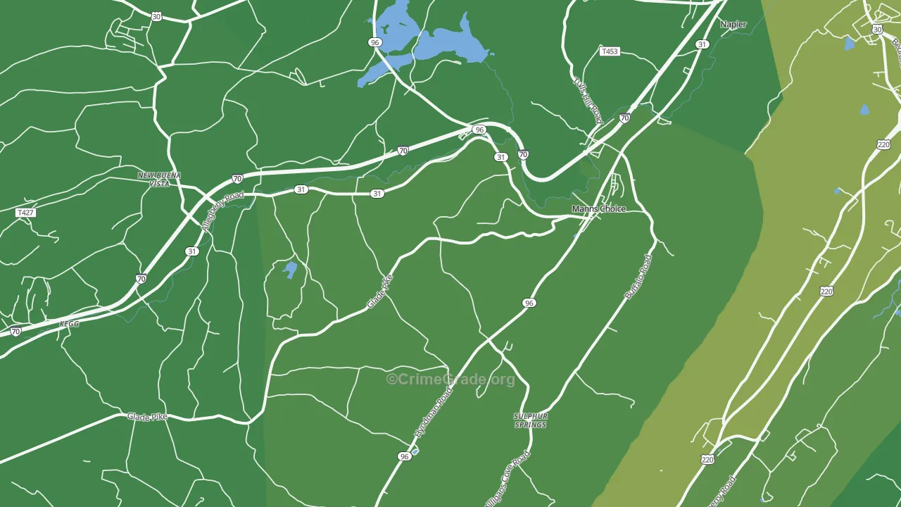 15550, PA Map of Vehicle Theft Rates