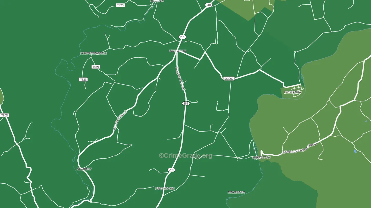 15551, PA Map of Vehicle Theft Rates