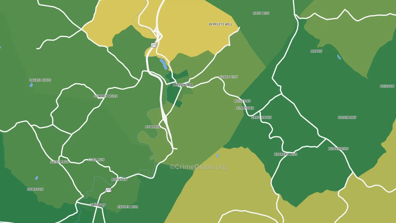 15552, PA Map of Vehicle Theft Rates
