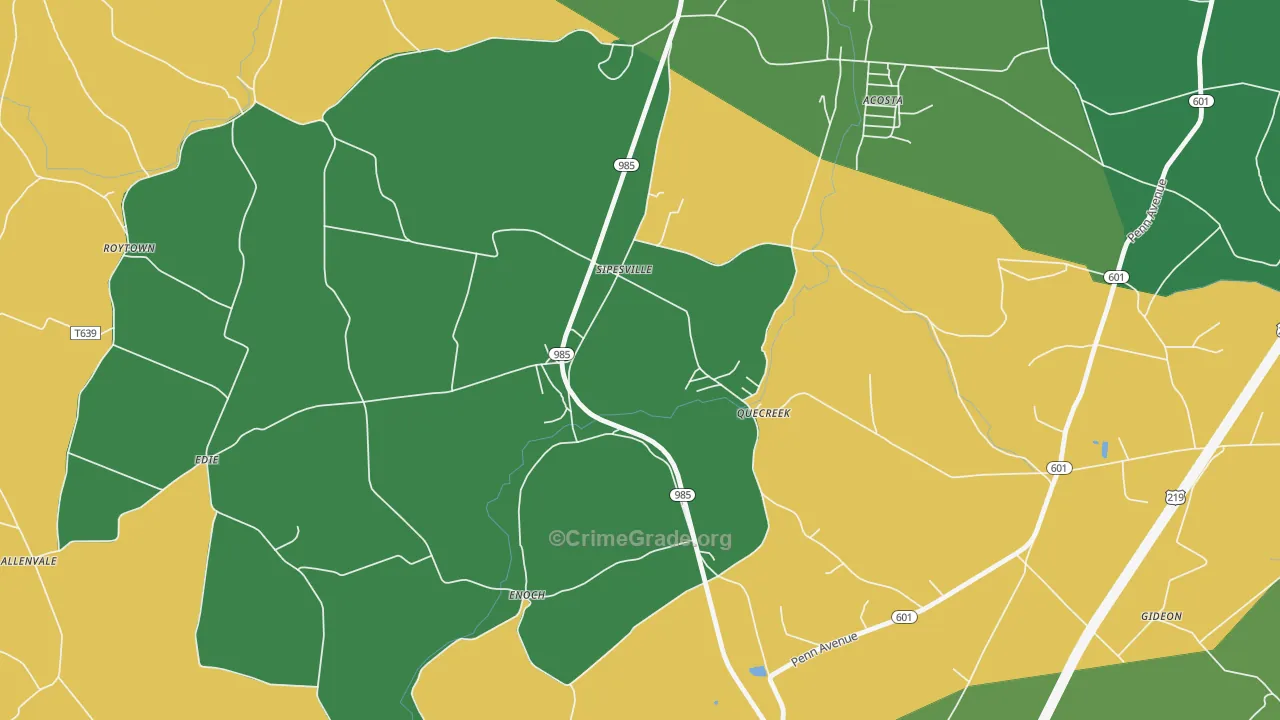 15555, PA Map of Vehicle Theft Rates