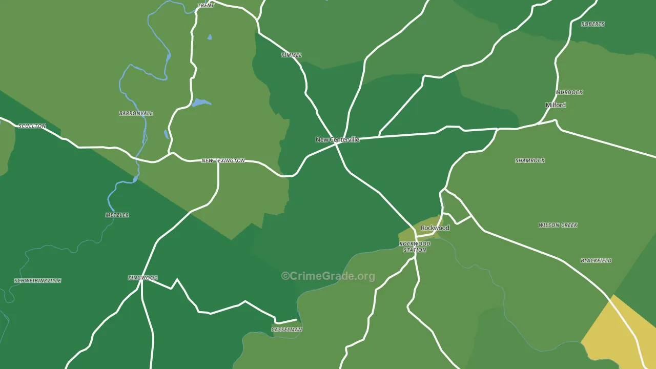 15557, PA Map of Vehicle Theft Rates