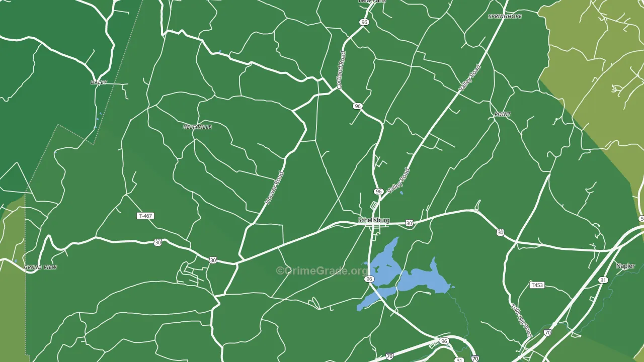 15559, PA Map of Vehicle Theft Rates