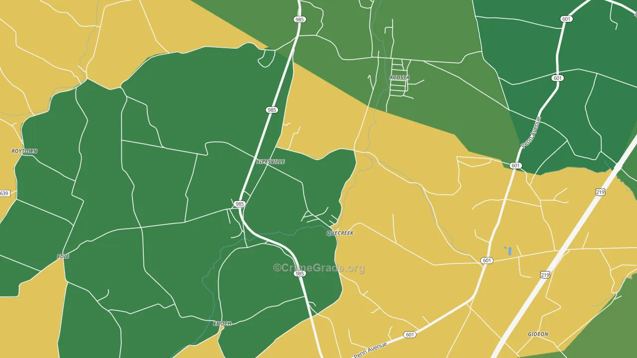 15561, PA Map of Vehicle Theft Rates
