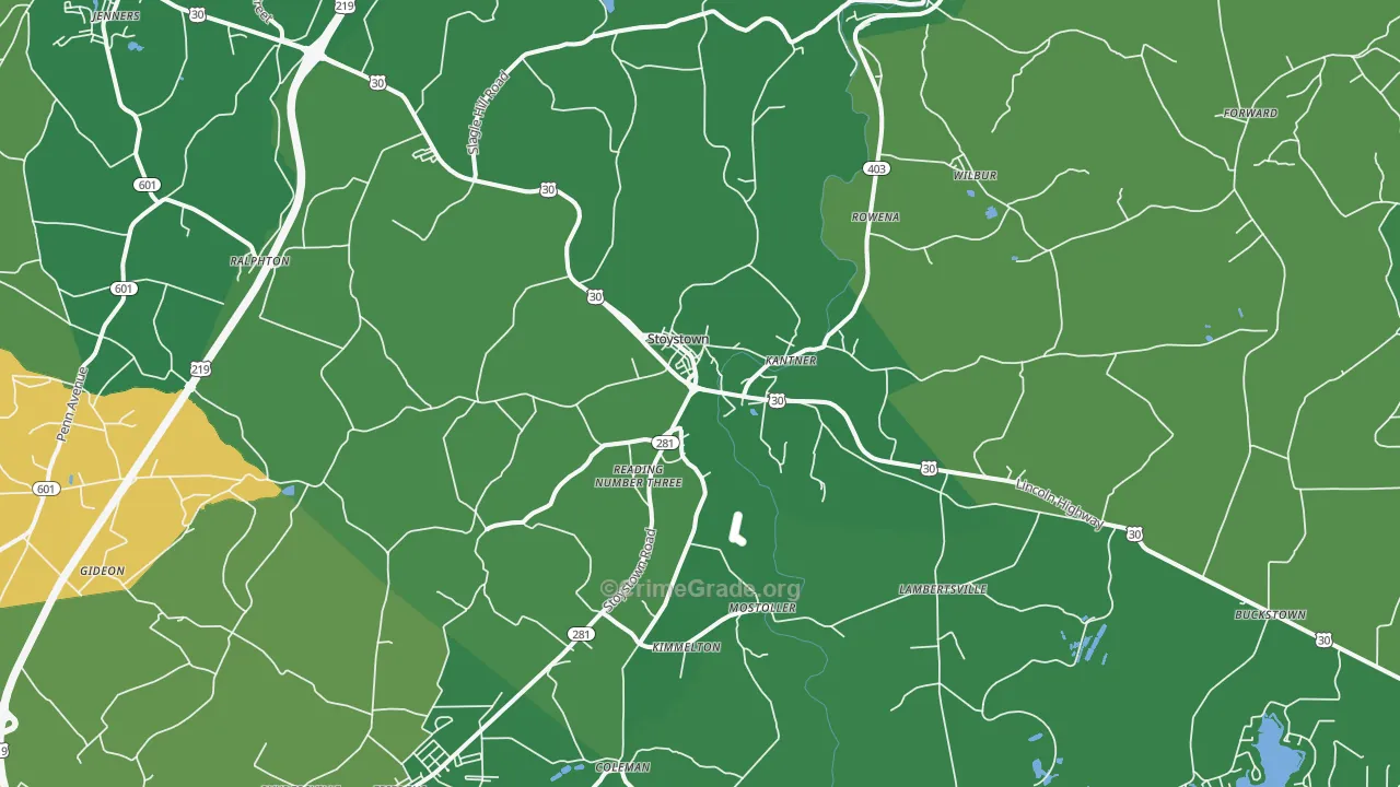 15563, PA Map of Vehicle Theft Rates
