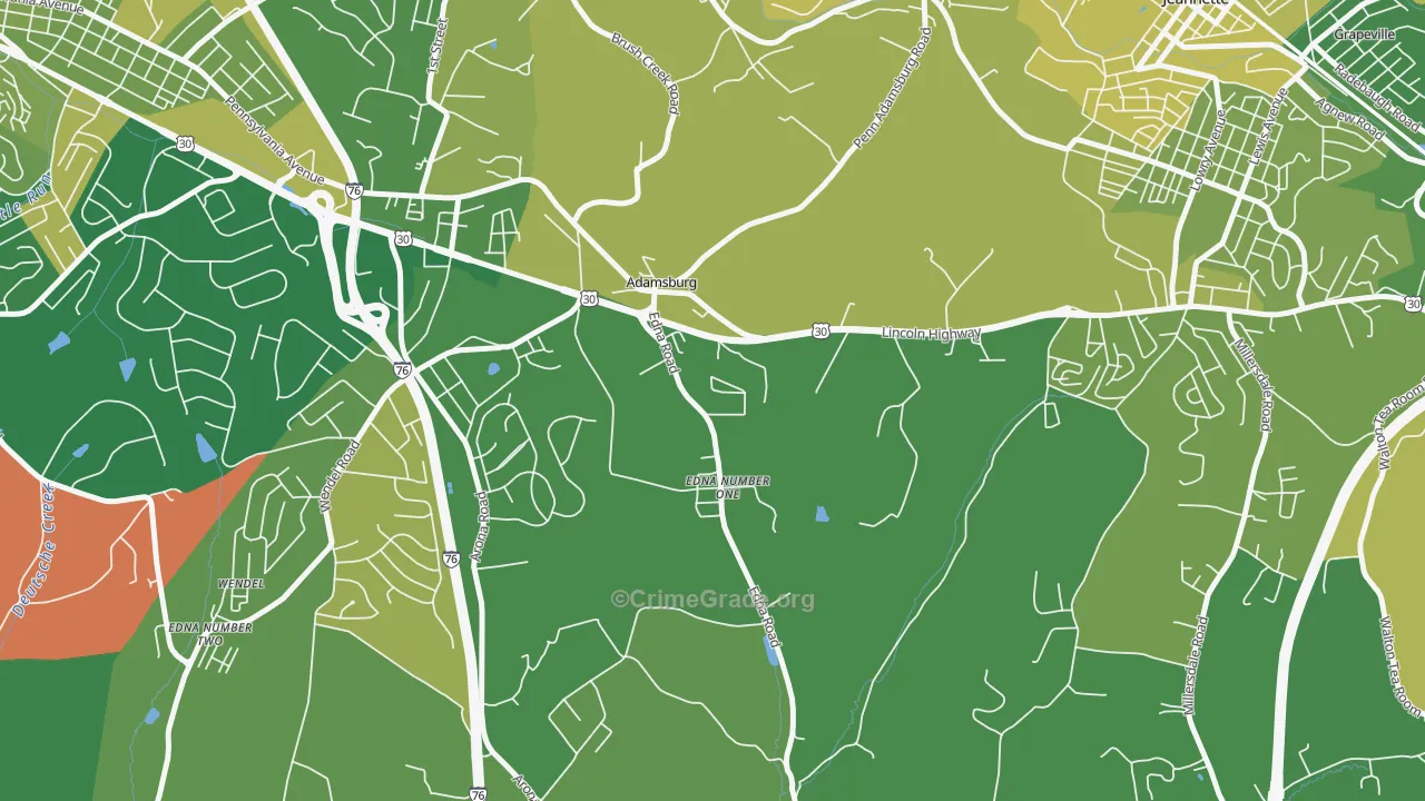 15611, PA Map of Vehicle Theft Rates
