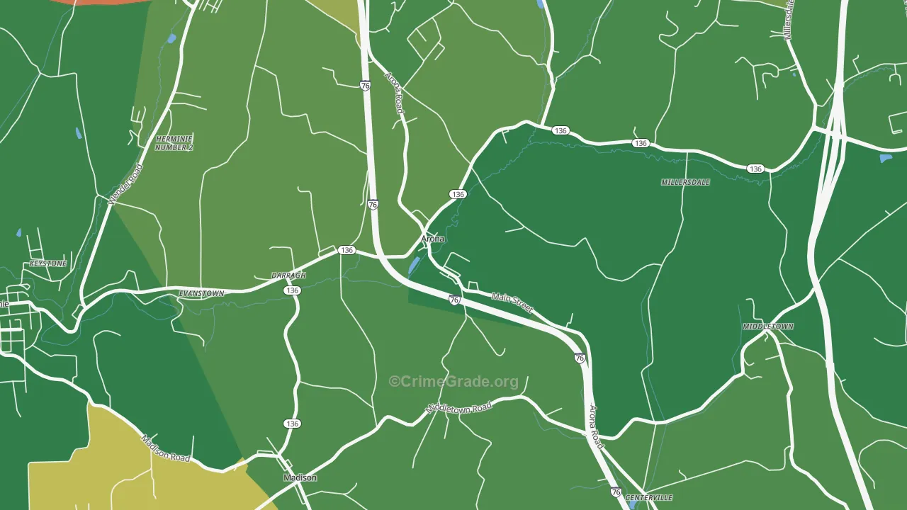 15617, PA Map of Vehicle Theft Rates