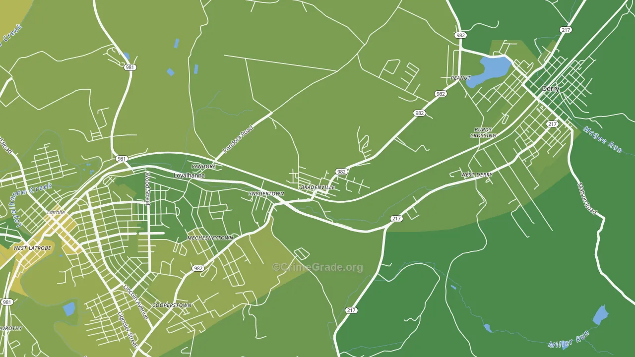 15620, PA Map of Vehicle Theft Rates