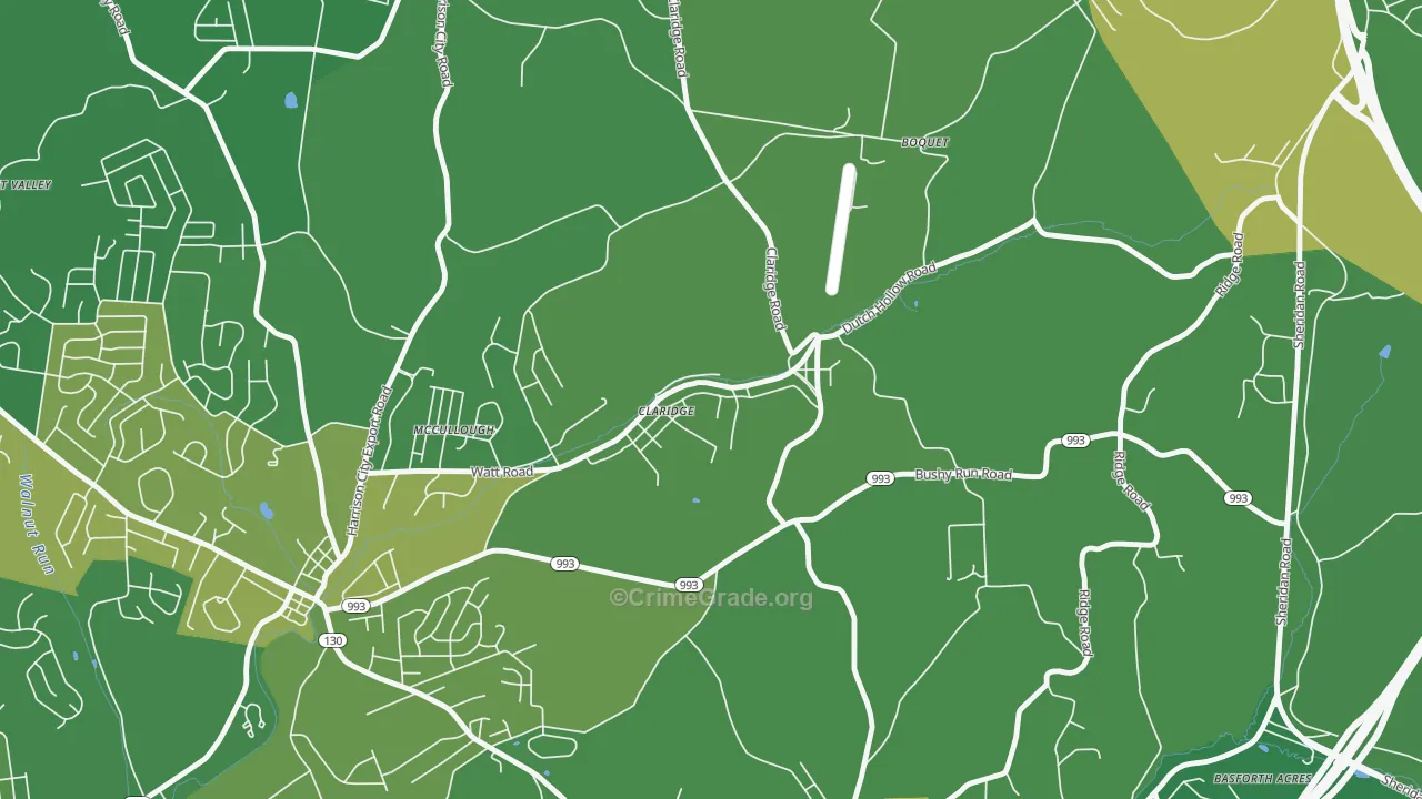 15623, PA Map of Vehicle Theft Rates