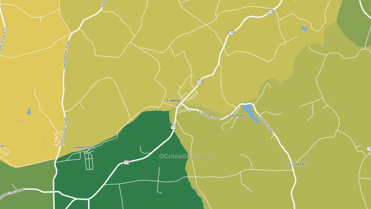 15624, PA Map of Vehicle Theft Rates