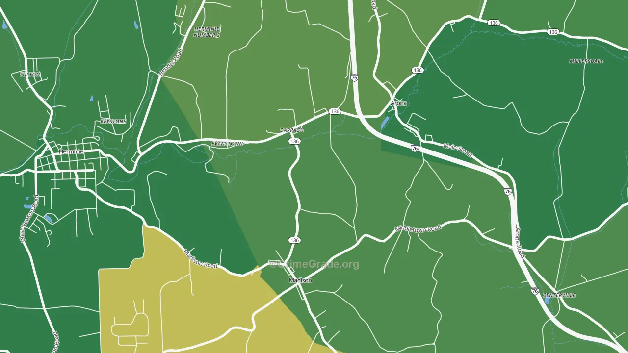 15625, PA Map of Vehicle Theft Rates