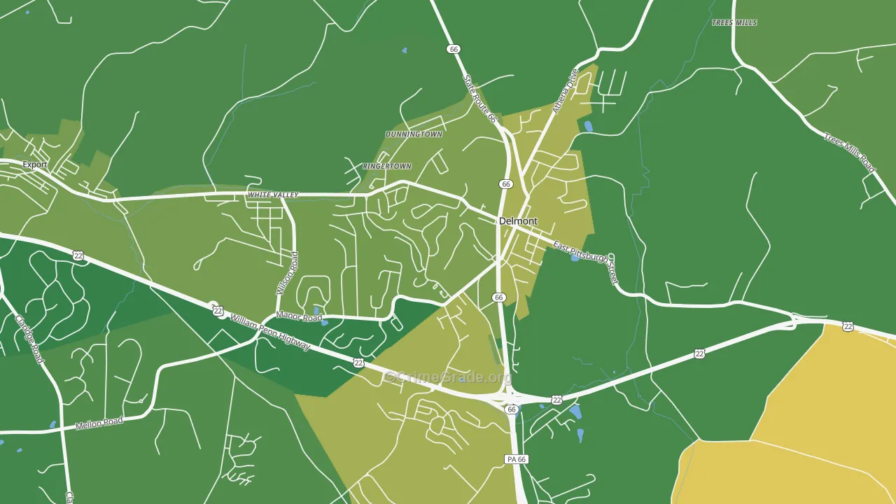15626, PA Map of Vehicle Theft Rates