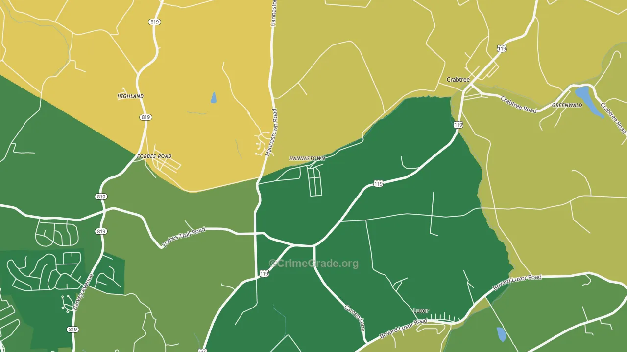 15635, PA Map of Vehicle Theft Rates