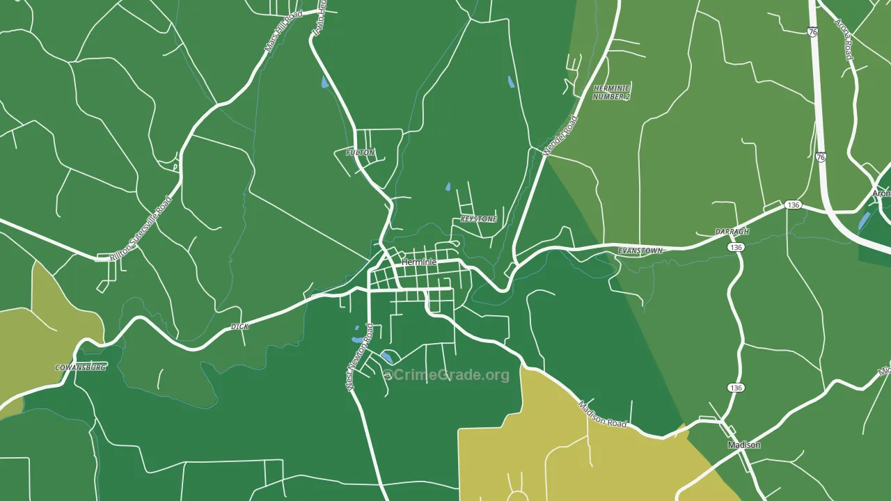 15637, PA Map of Vehicle Theft Rates